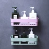 bathroom accessories living room Wall Mounted Suction Plastic Storage Rack shelf  traceless tape plastic bathroom wall shelf