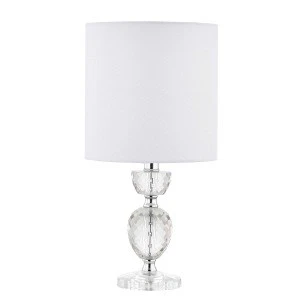 Bedside Lamp Bedroom Light Luxury Modern  Crystal Decorative Warm Style Table Lamp with TC fabric lamp shade