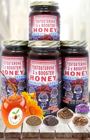 Best Natural Blend of Honey Non GMO Gluten Free Herbal Organic Works Testosterone 3 x Booster Honey