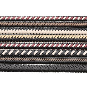 Best quality braided 8mm 12mm flat square leather rope