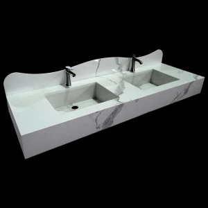 Best quality Fish maw white slate wash basin Customized Bathroom Sink
