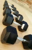 best selling fitness accessory gym equipment free weight fixed black rubber dumbbells exercise equipment Accessory
