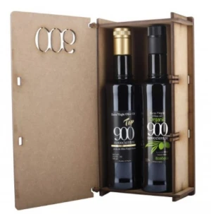 BGOURMET extra virgin olive oil Wooden box with top 500 ml and ORGANIC 500ml