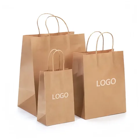 Biodegradable Environmentally Kraft Paper Friendly Packaging Gift Paper Bags Custom With Logo