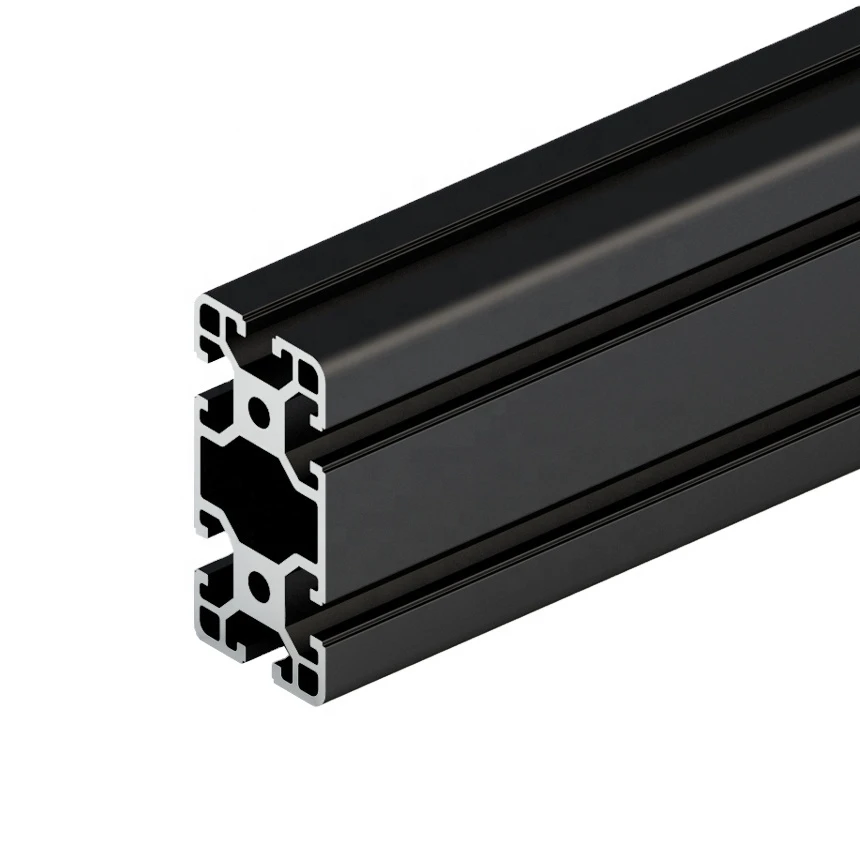 Black 6063 T5 T V slot 40 * 40mm Extruded 4040 Aluminum Profile Price List manufacturer