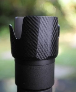 Black color carbon fiber camera lens hood top