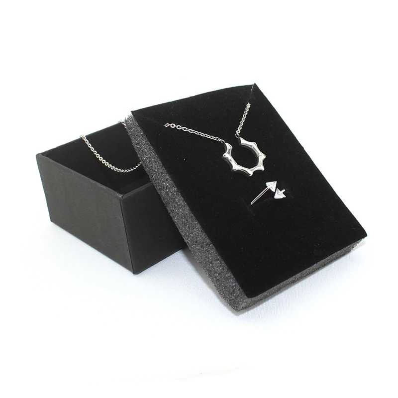 Black Kraft Paper 7x9 Jewelry Packaging Jewelry Box Imitation Leather Black Ring Box Necklace Box