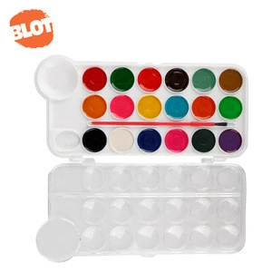 BLOT 8 12 18 Colors  Non-toxic Dry Water Color Cake Pan ,Solid Watercolor Paint Set With Palette and Brush