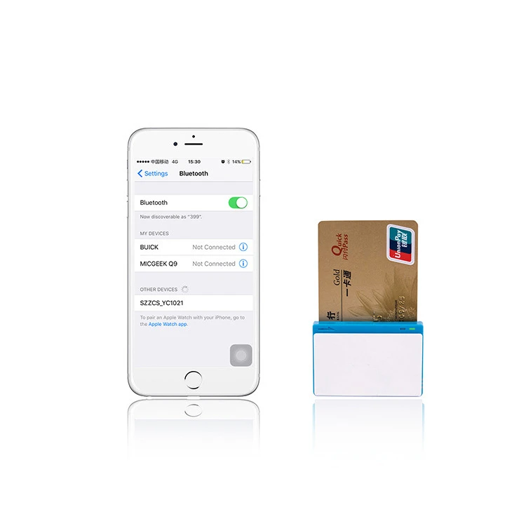 Bluetooth Wireless mobile card reader ZCS01 EMV/Magneticcard reader/ic emv card reader free SDK provided