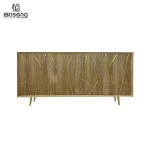 boseng Industrial Wooden Pallets  Dining Buffet  Sideboard Cabinet with metal