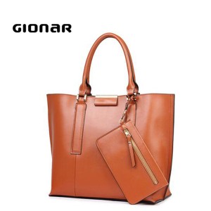 Brown Leather Women Messenger Tote Hand Bag