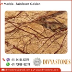 Bulk Stock of Rainforest Golden Marble for Home Decoration from India