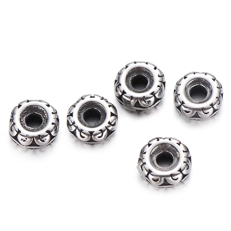 Bulk Wholesale Stainless Steel Loose Beads 10MM DIY Round Spacer Beads Charms for Bracelet Necklace Jewelry Making
