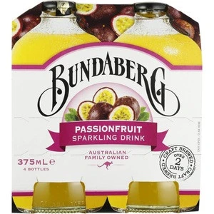 Bundaberg Passionfruit Sparkling Drink 4x375ml brewed drinks