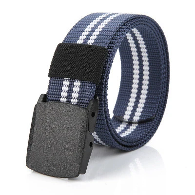 Canvas belt men&#x27;s outdoor leisure nylon plastic buckle canvas belt woven belt