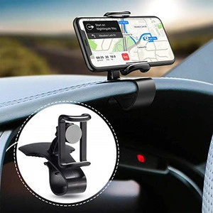 Car Phone Holder 360-Degree Rotation Cell Phone Holder Suitable for 4 to 6.5 inch Smartphones,Rotating Dashboard Clip Mount