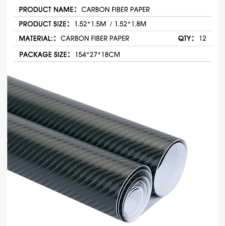 Car Stickers 4D 1.52*1.8M Body Decals Vinyl Wrap High Quality Frosted Film Carbon Fiber Paper Covering Car Stickers