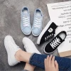 Casual shoes woman new arrival lace-up canvas shoes spring/autumn fashion shallow solid blue/black/white shoes