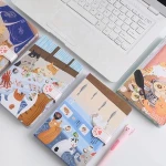 Cat's dinner creative color page illustration magnetic button hand ledger Japanese notebook wholesale