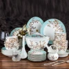 cheap brilliant modern blue floral white square plates luxury dinner sets dinnerware