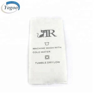 Cheap Small MOQ Custom Design Garment Printed Woven Wash Care Labels for Clothes