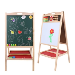 Children Educational Chalkboard  Magnetic Dry Erase Board Toddler Kids Painting Wooden Art Easel