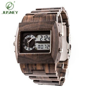 China Manufacture Factory Price Aliexpress Hot Selling Fashion Bamboo Digital Watch Electronic Wood Watches Men