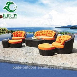 China Supplier Patio Wicker Sofa Set with Cushion, Cheap Synthetic Rattan Garden Furniture on Sale