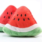China Suppliers Adorable Cute Eggplant Banana Squeak Pet Dog Plush Toys Puppy Chew Sounding Toys