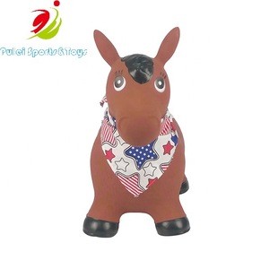 China Wholesale Inflatable Ride on Toys Jumping Animal Bouncy Hopper Horse for Kids