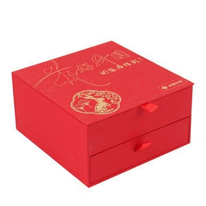 Chinese food red packaging box for mooncake