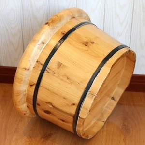 chinese traditional hand made small round shape spa wooden foot tub