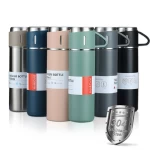 Christmas business custom gift logo travel coffee outdoor tea 304 stainless steel vacuum flask set gift box