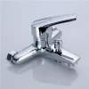 Chrome Finished Wall Mounted Hot and Cold Water Shower Mixer Bath Bathroom Bathtub Faucet Set  with Zinc Handle