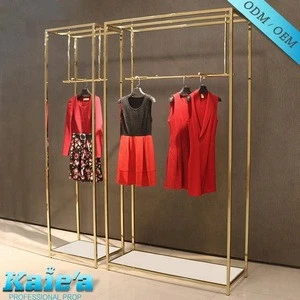 chrome gold stainless steel display rack for garment