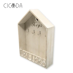 CICADA Wooden House Shaped Key Holder Home Decoration Key Hanger