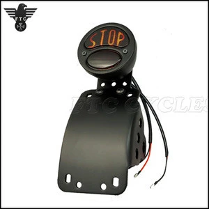 Classic STOP LED Tail Light Custom Curved License Plate