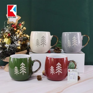 Color Glazed white Enamel Ceramic Speckled Camping Campfire Stoneware Coffee Cup Mug Vintage Retro Mug Wholesale