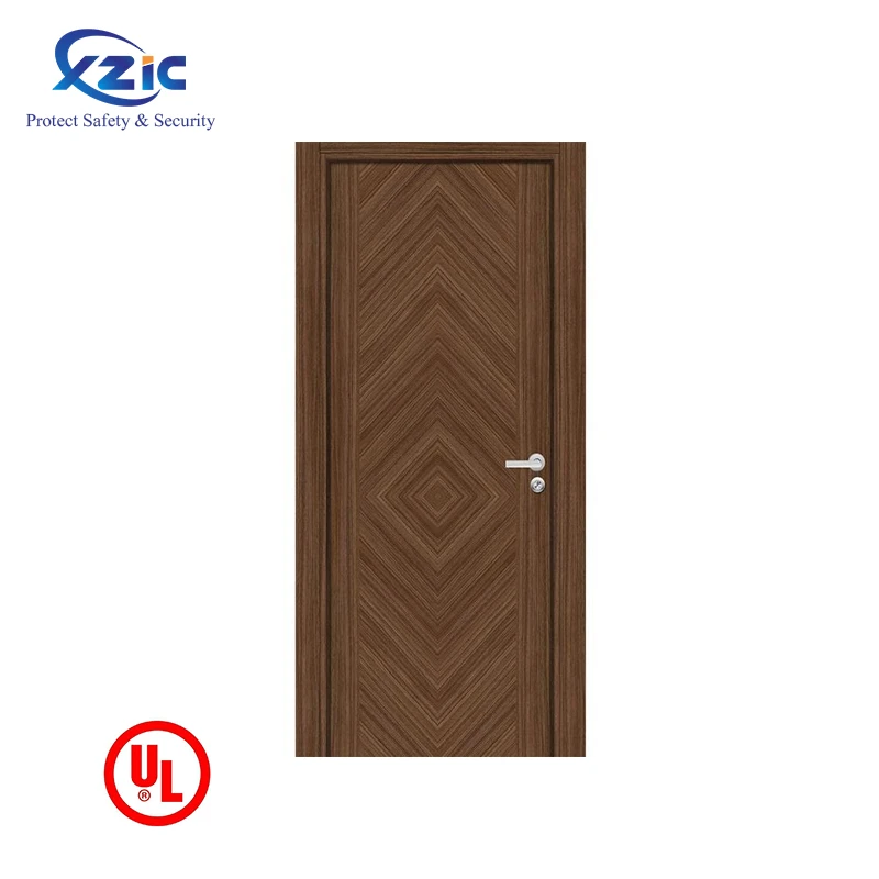 Commercial Apartment  UL certified Fire Proof Fire Rated Solid Wood Flush Interior Door With accessories