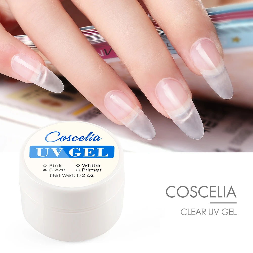 COSCELIA Long Lasting UV Gel Clear Pink Builder Gel Nails
