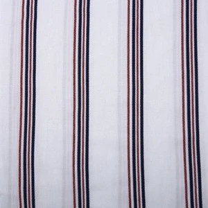 Custom 30S white red black plain stripe printed rayon linen fabric for dress