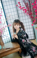 Custom Adult Cosplay Costume House Dance Performance Shizakura Kimono Maid Costume