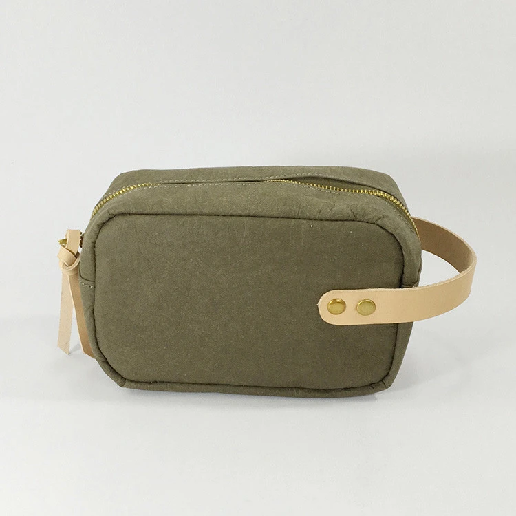 Custom best-selling corporate eco friendly cluth travel cosmetic washable kraft paper make up bag