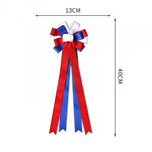 Custom big ribbon bow patriotic bows holiday decorative ribbon bow