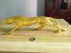 Custom business gift gold plated resin leopard figurine crafts