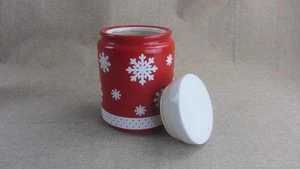 Custom Christmas gift airtight ceramic storage jar
