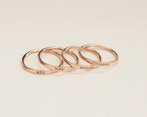 Custom Delicate Name Ring Stainless Steel Custom Stacking Rings for Bridesmaids Gift  Baby Name Mom Gifts BRIDESMAIDS GIFT
