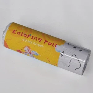 Custom design self-adhesive cartoon drawing poster coloring paper roll for children