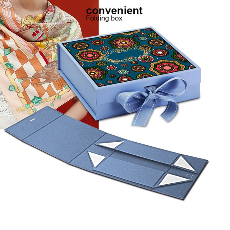 Buy Custom Gift Packaging Foldable Magnetic Gift Box With Ribbon ...