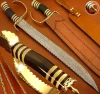 custom handmade Damascus steel hunting sword knife / hunting knife